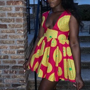 African print mini  dress